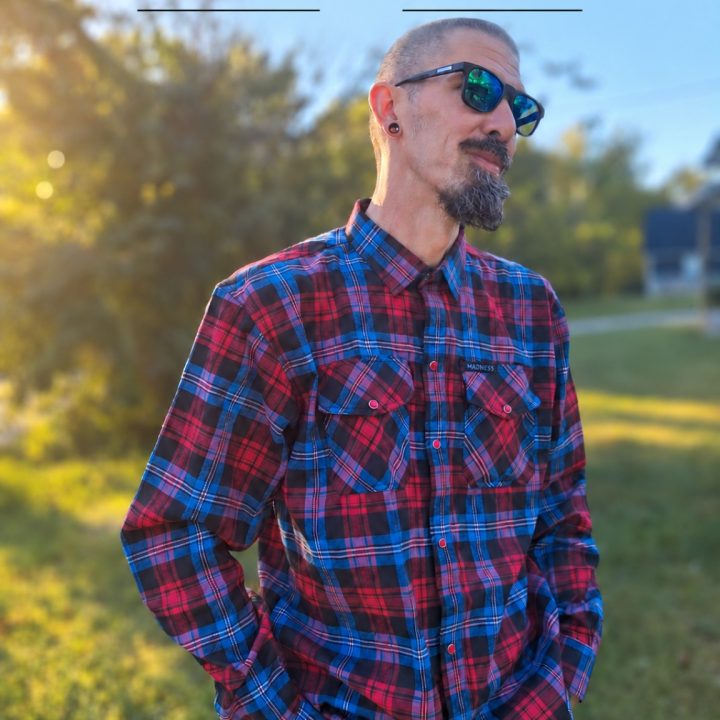 Beautiful Disaster flannel shirt front and design details