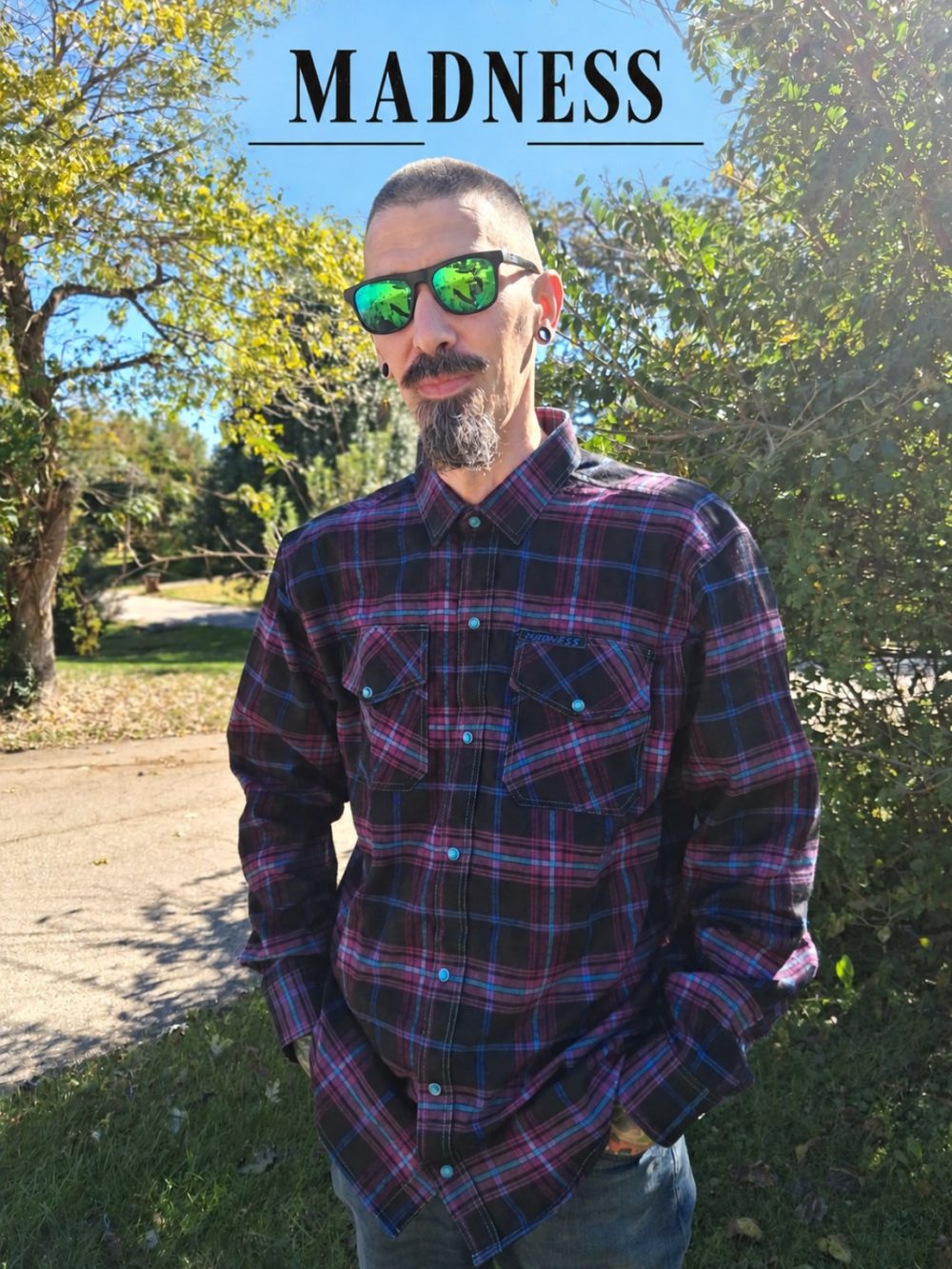 Witching Hour flannel shirt front and design details