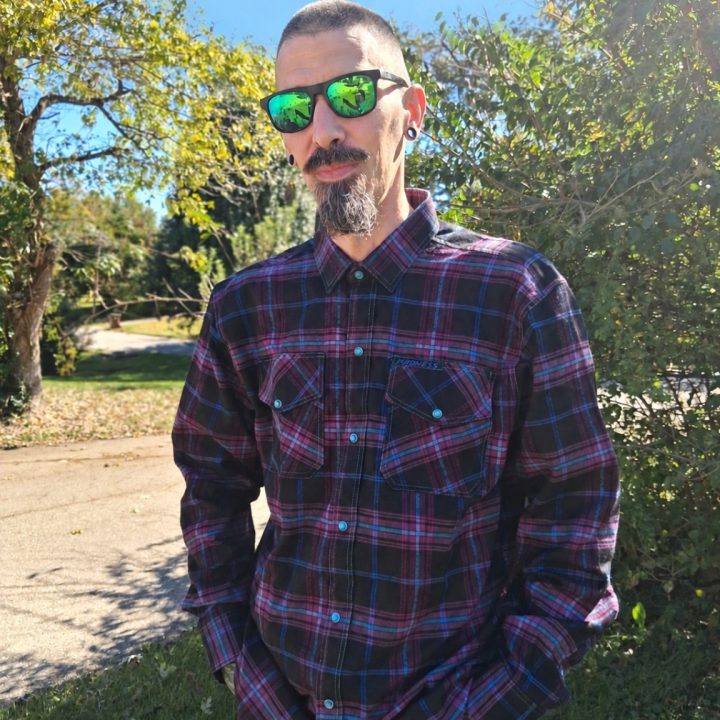 Witching Hour flannel shirt front and design details